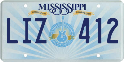 MS license plate LIZ412