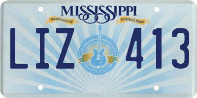 MS license plate LIZ413