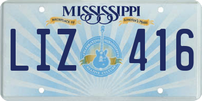 MS license plate LIZ416