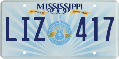 MS license plate LIZ417