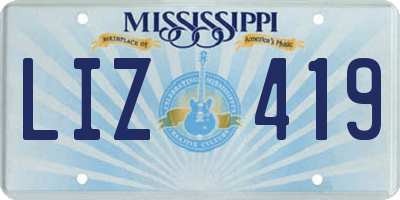 MS license plate LIZ419