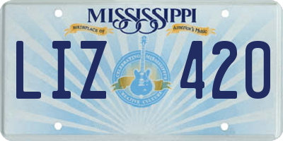 MS license plate LIZ420