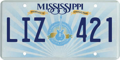 MS license plate LIZ421