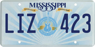 MS license plate LIZ423