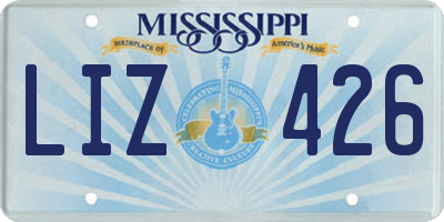 MS license plate LIZ426