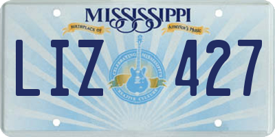 MS license plate LIZ427