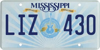 MS license plate LIZ430