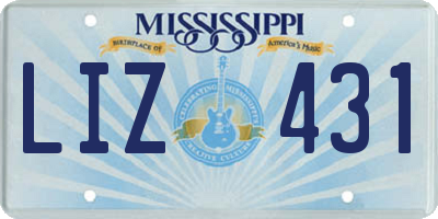 MS license plate LIZ431