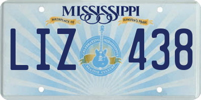 MS license plate LIZ438