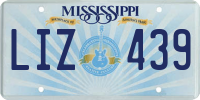 MS license plate LIZ439
