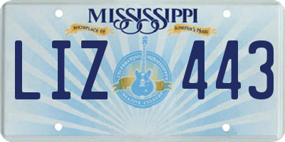 MS license plate LIZ443