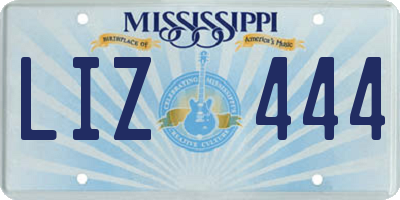 MS license plate LIZ444