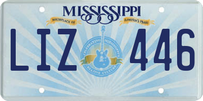 MS license plate LIZ446