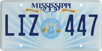 MS license plate LIZ447