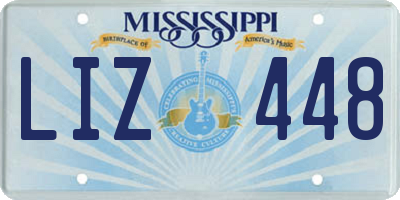 MS license plate LIZ448