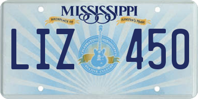 MS license plate LIZ450