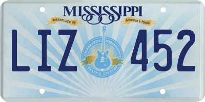 MS license plate LIZ452
