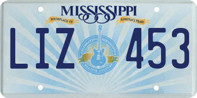 MS license plate LIZ453