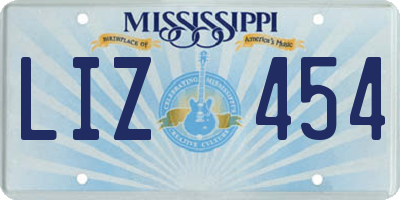 MS license plate LIZ454