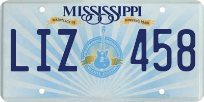 MS license plate LIZ458