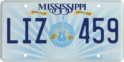 MS license plate LIZ459