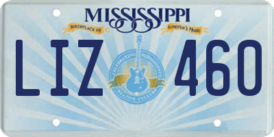 MS license plate LIZ460