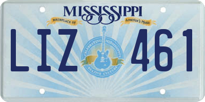 MS license plate LIZ461