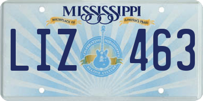 MS license plate LIZ463