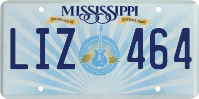 MS license plate LIZ464
