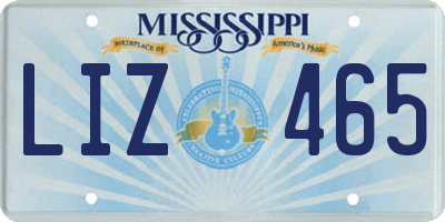 MS license plate LIZ465