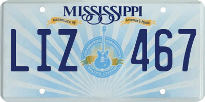 MS license plate LIZ467