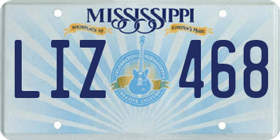 MS license plate LIZ468