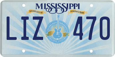 MS license plate LIZ470