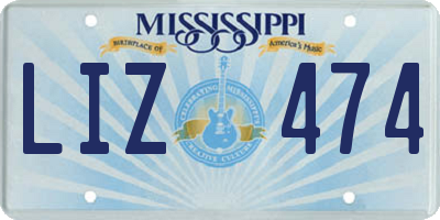 MS license plate LIZ474