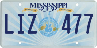 MS license plate LIZ477
