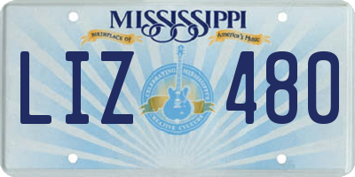 MS license plate LIZ480