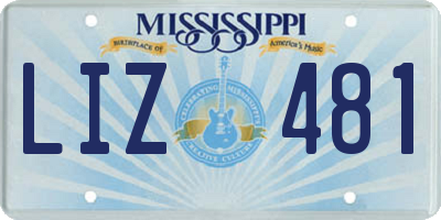 MS license plate LIZ481