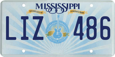 MS license plate LIZ486