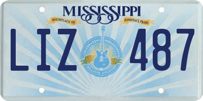 MS license plate LIZ487