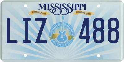 MS license plate LIZ488
