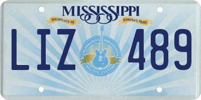 MS license plate LIZ489
