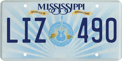 MS license plate LIZ490