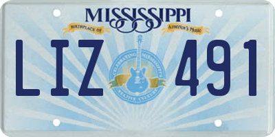 MS license plate LIZ491