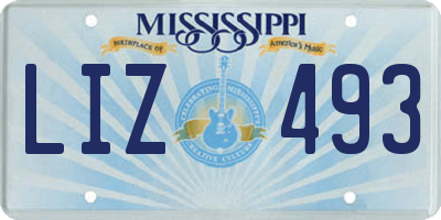 MS license plate LIZ493