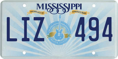MS license plate LIZ494