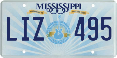 MS license plate LIZ495