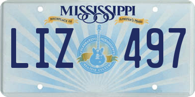 MS license plate LIZ497