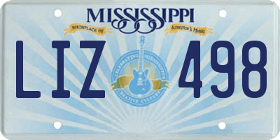MS license plate LIZ498