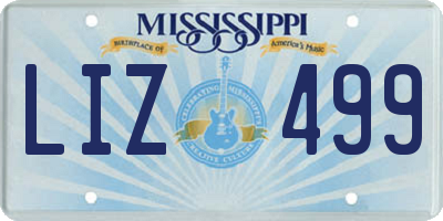 MS license plate LIZ499