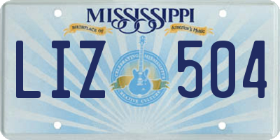MS license plate LIZ504